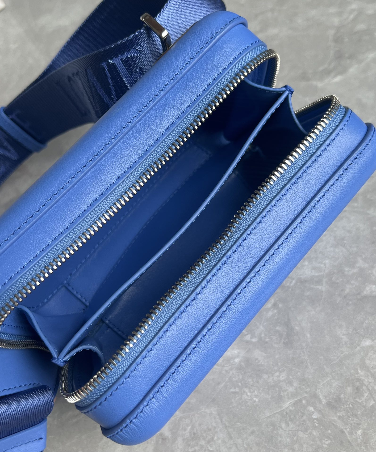 Loewe Molded Sling in Smooth Calfskin Blue